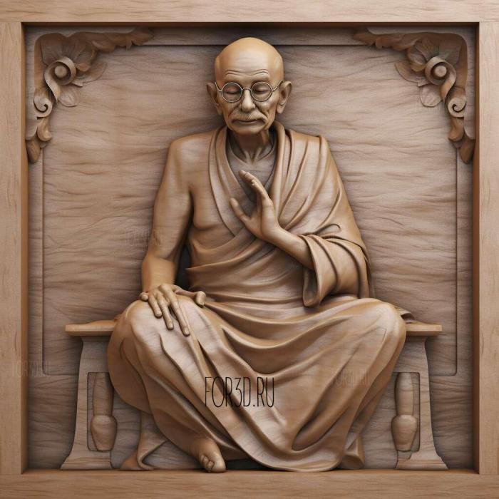 Gandhi 6 4 stl model for CNC